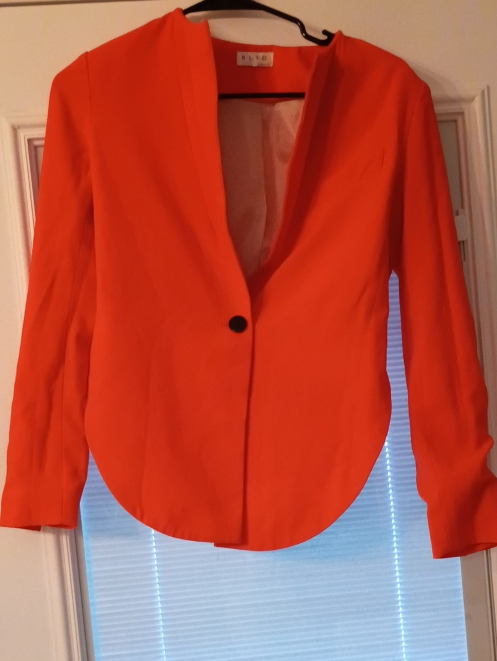Bright Orange Women's Single-Button Blazer Jacket